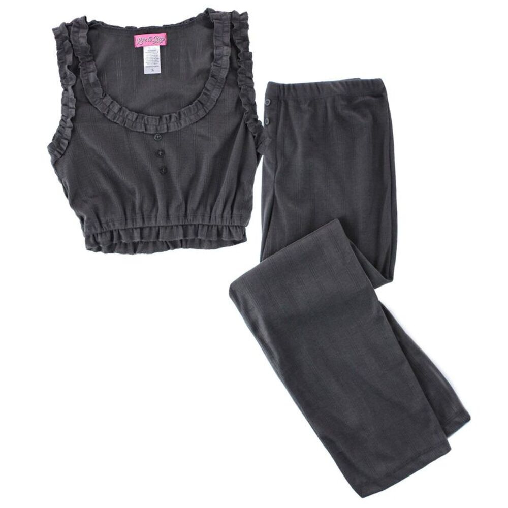 Love to Sleep Ladies Pointelle Crop Tank Pajama Set